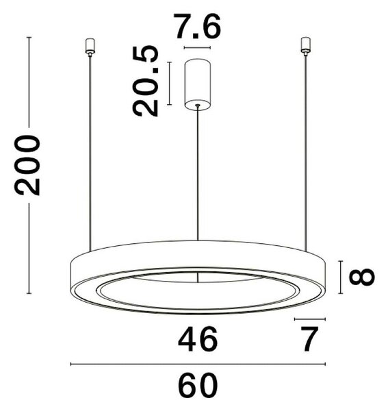 Nova Luce Morbido LED kruhové závěsné svítidlo CCT s ovladačem ⌀1000mmČerná