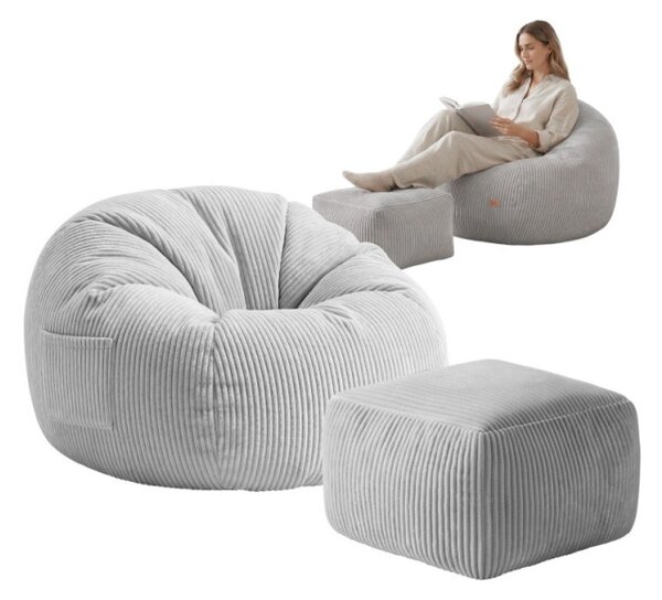 Sedací pytel s podnožkou COMFY 3.0 šedý