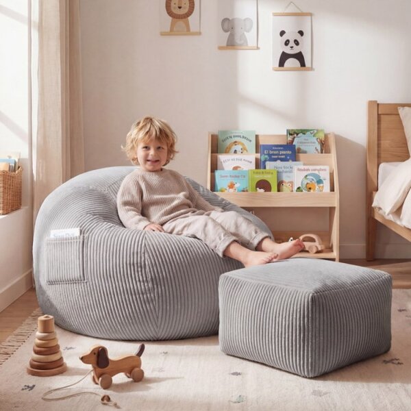 Sedací pytel s podnožkou COMFY 3.0 šedý
