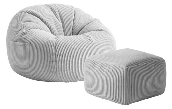 Sedací pytel s podnožkou COMFY 3.0 šedý