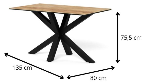 Actona Jídelní stůl Heaven 135 cm dub divoký/černý
