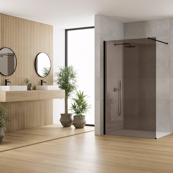 Sprchová zástěna Rea Flexi Brown / Black 80
