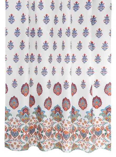 Bellatex Koupelnový závěs 180x200 cm Ornament Oranžová,Modrá