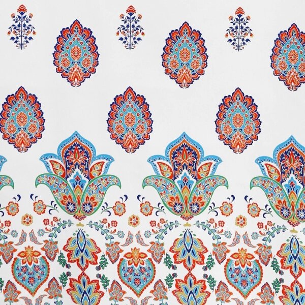 Bellatex Koupelnový závěs 180x200 cm Ornament Oranžová,Modrá