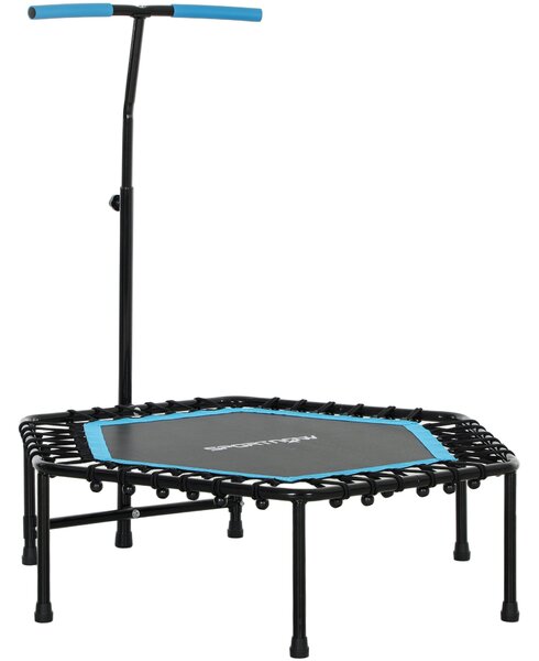 SPORTNOW Fitness Trampolina 114x114x132 cm S elastickým skákacím povrchem a nastavitelným 3-úrovňovým madlem, ocelový rám pro trénink nohou a těla dom