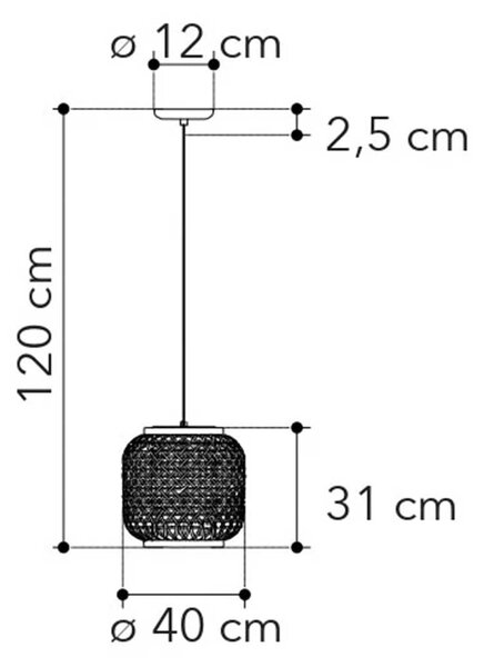 Faneurope Zen E27 bambusové závěsné svítidlo 30cm