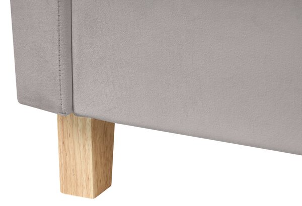 Patrová postel Umělý samet CHOCQUES 90 x 200 cm Světle šedá
