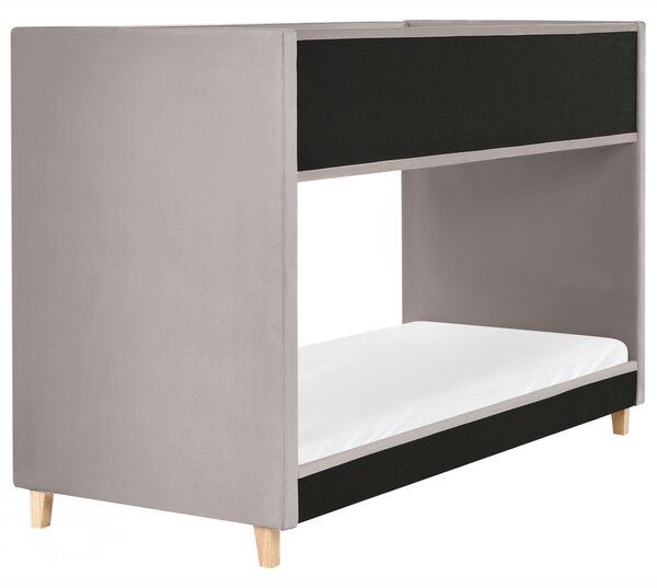 Patrová postel Umělý samet CHOCQUES 90 x 200 cm Světle šedá