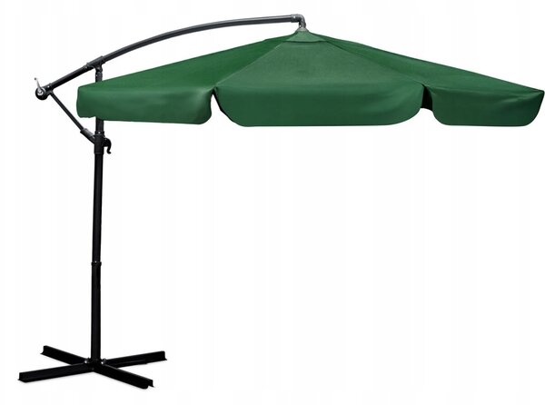 Plonos Zahradní slunečník s obalem PL-881, 350cm, zelený