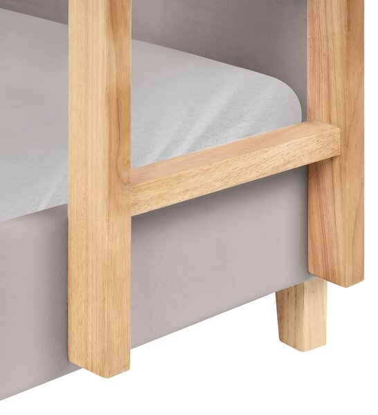 Patrová postel Umělý samet CHOCQUES 90 x 200 cm Světle šedá