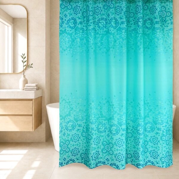 Bellatex Koupelnový závěs 180x200 cm Mozaika Modrá