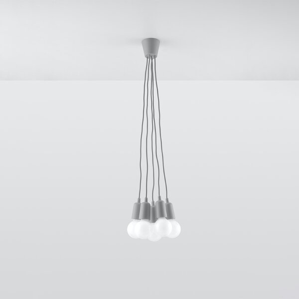 Sollux Lighting Závěsné svítidlo DIEGO 5 šedé