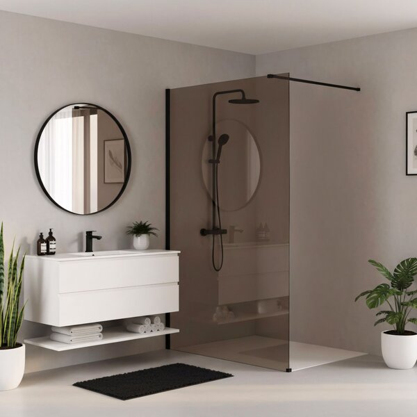 Sprchová zástěna Rea Flexi Brown / Black 120