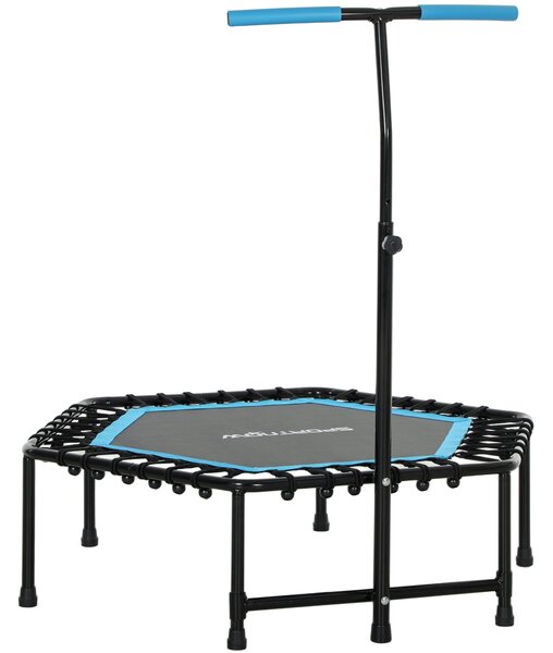 SPORTNOW Fitness Trampolina 114x114x132 cm S elastickým skákacím povrchem a nastavitelným 3-úrovňovým madlem, ocelový rám pro trénink nohou a těla dom