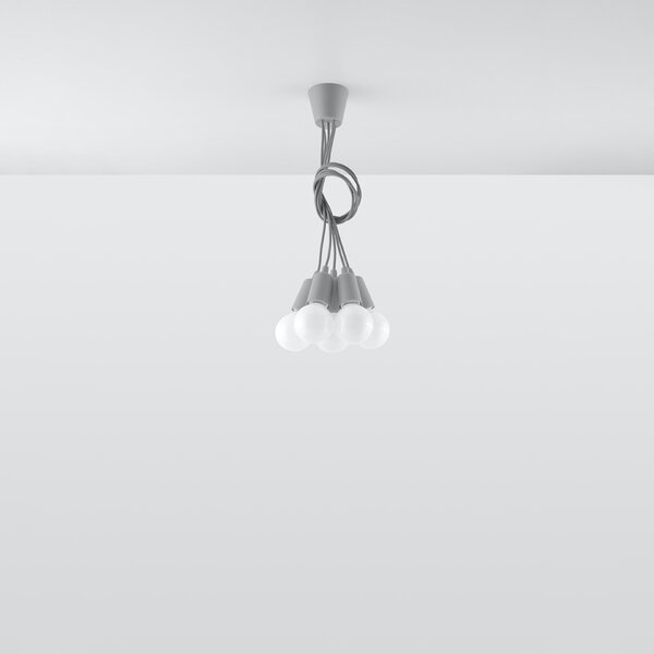 Sollux Lighting Závěsné svítidlo DIEGO 5 šedé