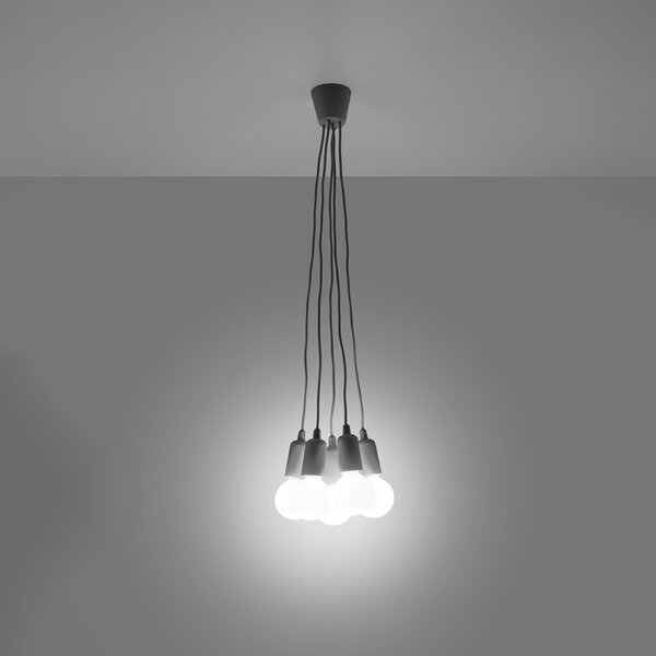 Sollux Lighting Závěsné svítidlo DIEGO 5 šedé