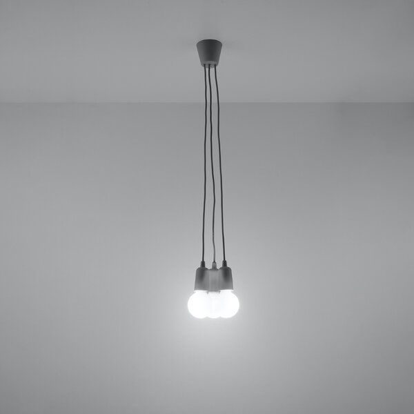 Sollux Lighting Závěsné svítidlo DIEGO 3 šedé