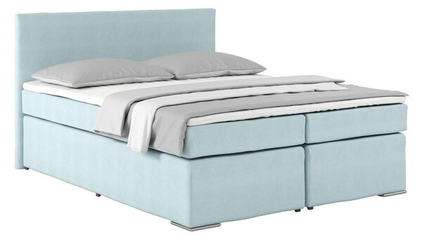 Postel Boxspring NERO, 160x200 cm, světle modrá