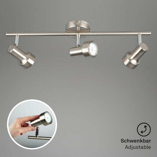 BRILONER Bodové svítidlo 48 cm 3xGU10 9W 750lm matný nikl BRI 2843-032