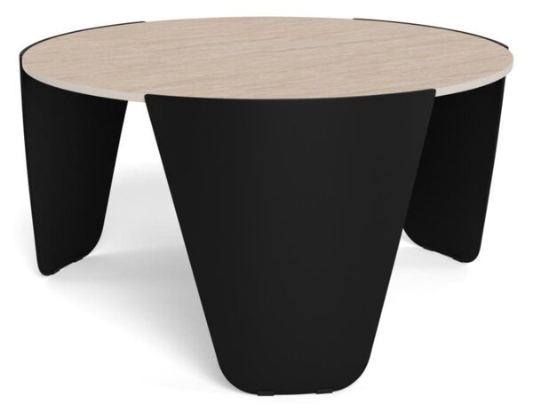 Actona Kulatý designový konferenční stolek Altea travertin/černý