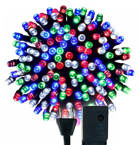BERGE LED vánoční řetěz - 60LED - 5M - IP20 - 8 funkcí - multicolor