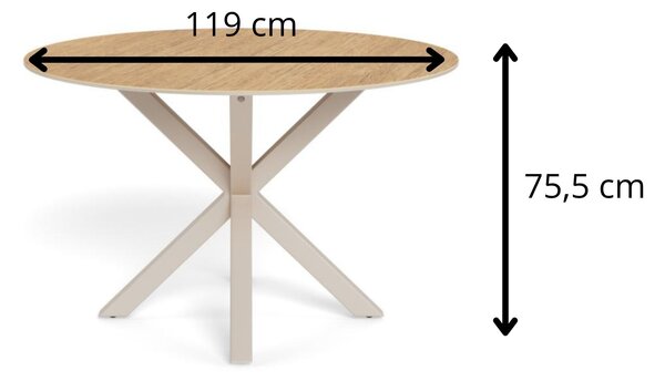 Actona Kulatý jídelní stůl Heaven 119 cm dub divoký/kašmírový
