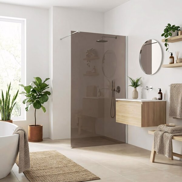 Sprchová zástěna Rea Flexi Brown / Chrome 90