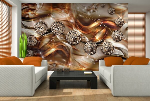 Vliesové fototapety 10576 V8, rozměr 368 cm x 254 cm, 3D brilianty zlaté, IMPOL TRADE