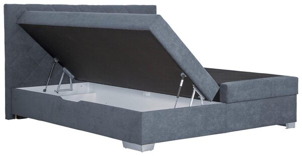 Boxspring postel JOHANA 160x200, šedě modrá