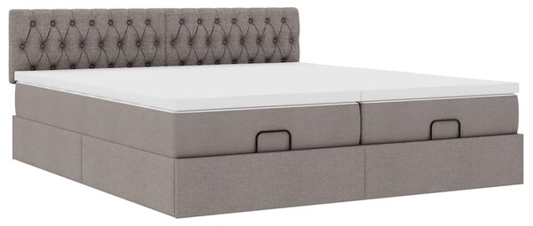 Osmanský rám postele s matrací taupe 160x200cm textil 3312012