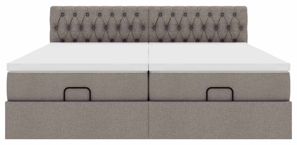 Osmanský rám postele s matrací taupe 160x200cm textil 3312012