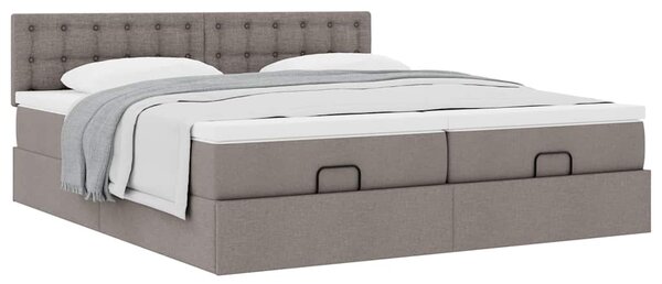 Osmanský rám postele s matrací taupe 160x200cm textil 3312033