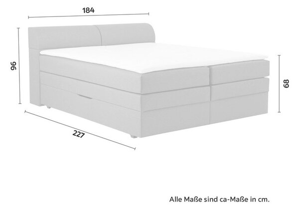 Boxspring postel FLEXI s úložným prostorem, 180x200