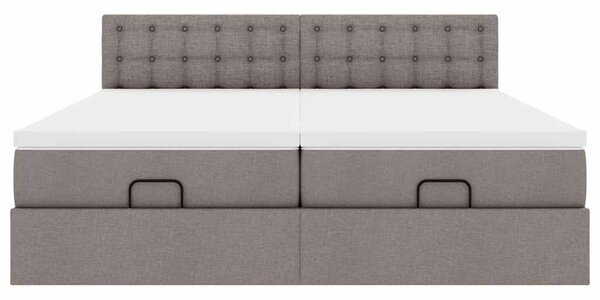 Osmanský rám postele s matrací taupe 160x200cm textil 3312033
