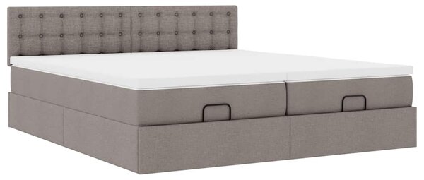 Osmanský rám postele s matrací taupe 160x200cm textil 3312033