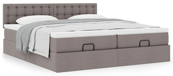 Osmanský rám postele s matrací taupe 160x200cm textil 3312033