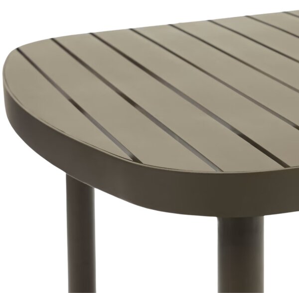 Kave Home Tmavě zelený kovový zahradní jídelní stůl Joncols 180 x 90 cm