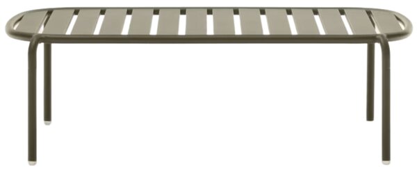 Kave Home Tmavě zelený kovový zahradní stolek Joncols 113 x 65 cm