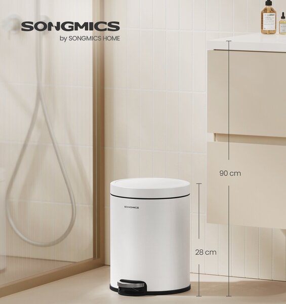 SONGMICS Odpadkový koš Jelis 6 L bílý