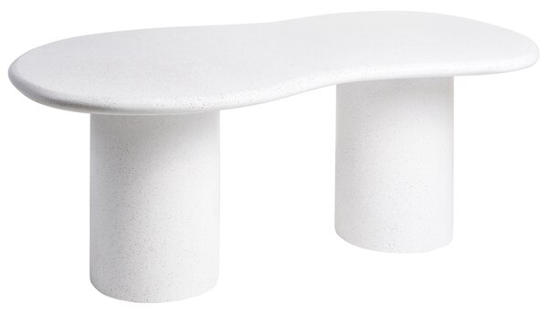 Zahradní jídelní stůl SIRMIONE 200 cm 110 cm Terrazzo efekt Bílé terrazzo