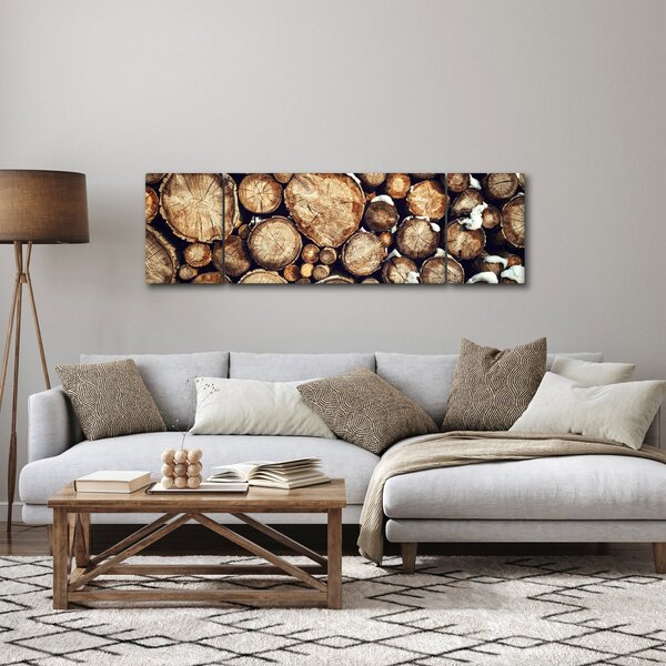 Obraz - Dřevo ve sněhu (170x50 cm)