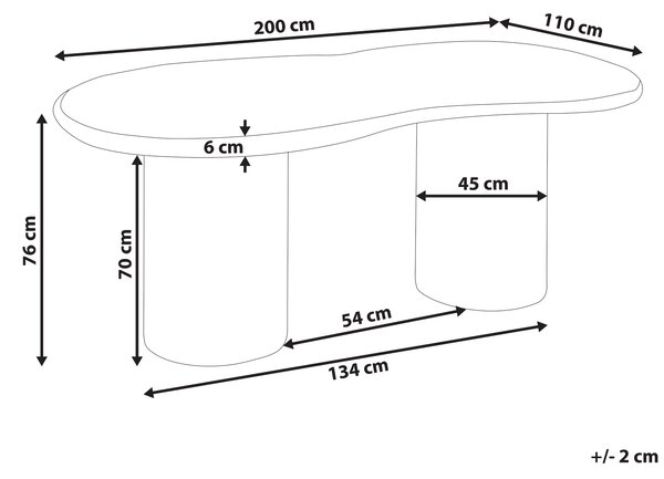 Zahradní jídelní stůl SIRMIONE 200 cm 110 cm Terrazzo efekt Bílé terrazzo