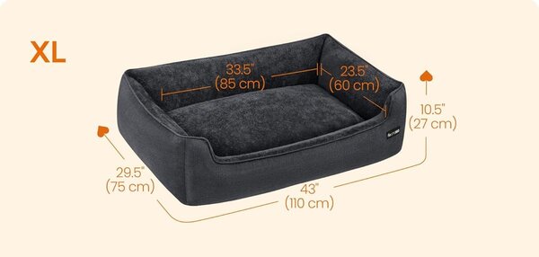 SONGMICS Pelíšek pro psy Alexis 110 cm šedý