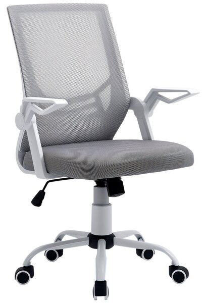 Ergonomická kancelářská židle Vinsetto – síťová židle s nastavitelnou výškou, skládacími opěrkami a prodyšnou bederní oporou pro teenagery a dospělé