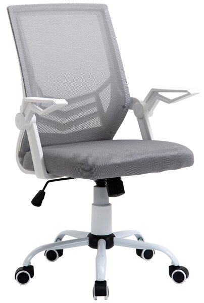 Ergonomická kancelářská židle Vinsetto – síťová židle s nastavitelnou výškou, skládacími opěrkami a prodyšnou bederní oporou pro teenagery a dospělé