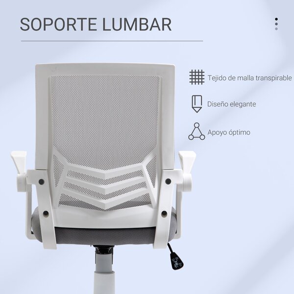 Ergonomická kancelářská židle Vinsetto – síťová židle s nastavitelnou výškou, skládacími opěrkami a prodyšnou bederní oporou pro teenagery a dospělé