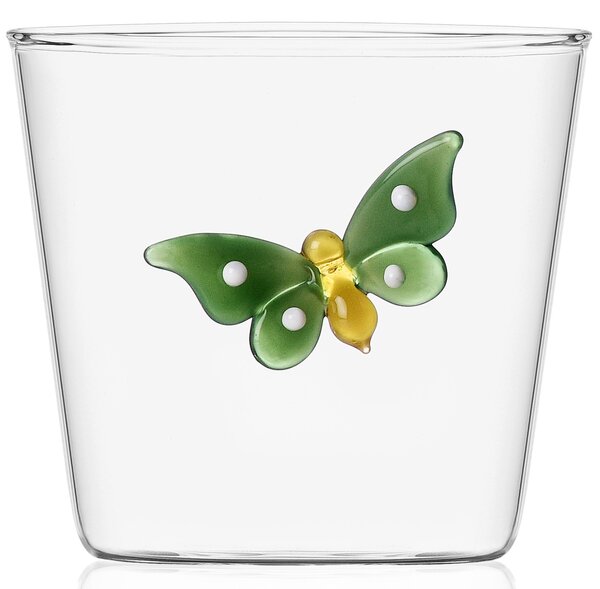 Ichendorf Milano designové sklenice na vodu Garden Pic Nic Tumbler Green Butterfly