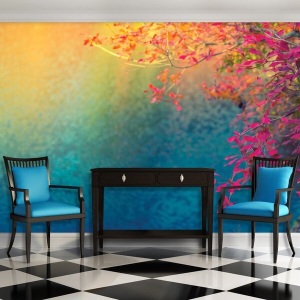 Vliesové fototapety 12647 V8, rozměr 368 cm x 254 cm, barevné listí , slunce, nebe, IMPOL TRADE