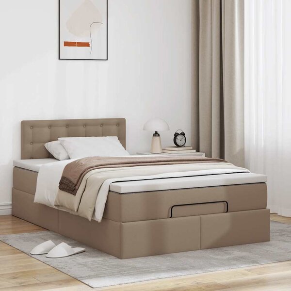 Osmanský postel s matracemi&LED cappuccino 120x190cm umělá kůže 3312146