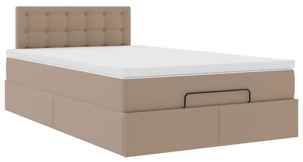 Osmanský postel s matracemi&LED cappuccino 120x190cm umělá kůže 3312146